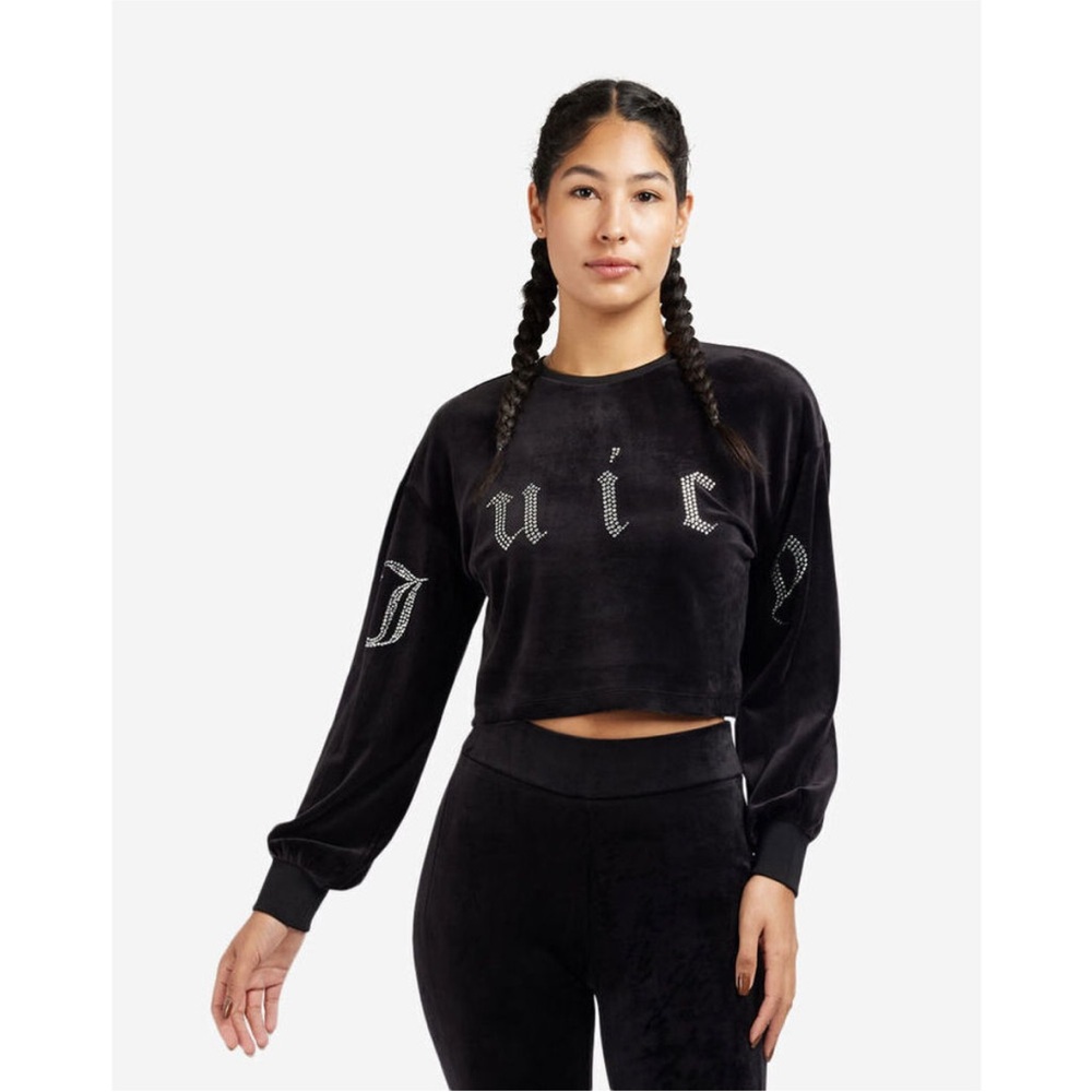 Juicy couture velvet cropped crewneck liquorice